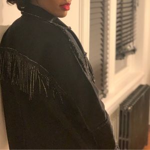 ZARA Jacket BLACK DENIM, BEDAZZLE, FULL SLEEVE